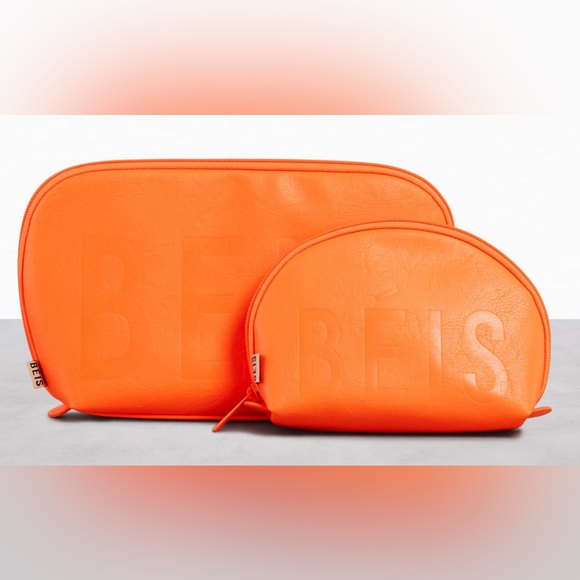 BEIS Handbags - NWT BEIS The Cosmetic Set Pouch in Creamsicle